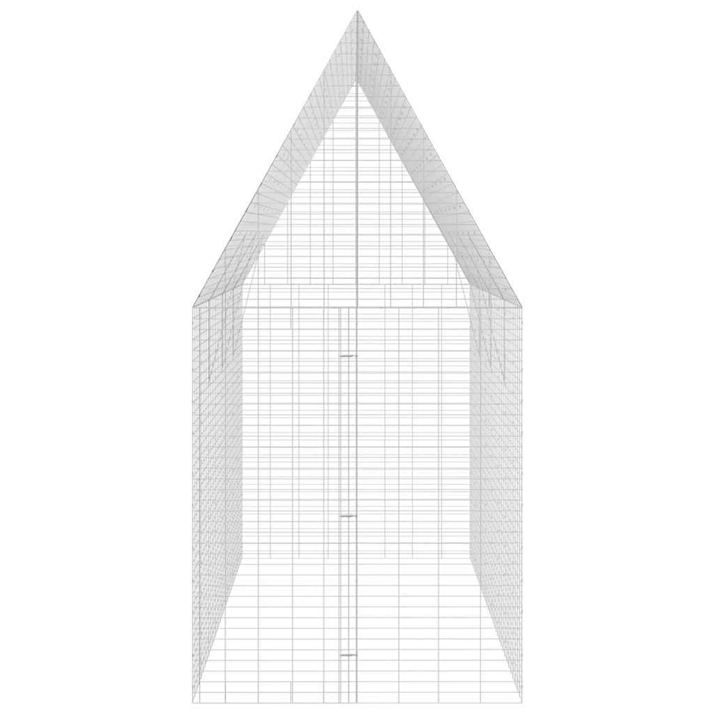 Kavez za zečeve Srebrno 400 x 100 x 210 cm Cinkani čelik