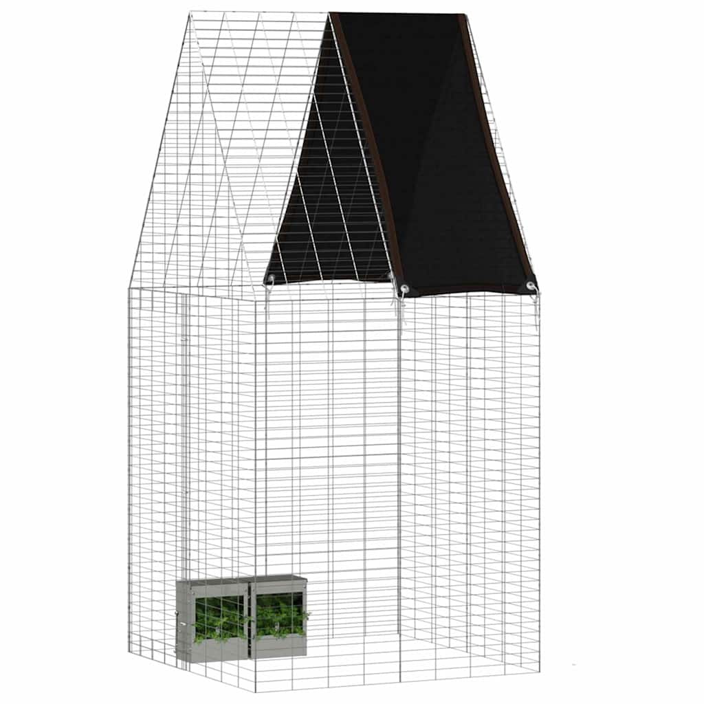 Kavez za zečeve Srebrno 100 x 100 x 210 cm Cinkani čelik