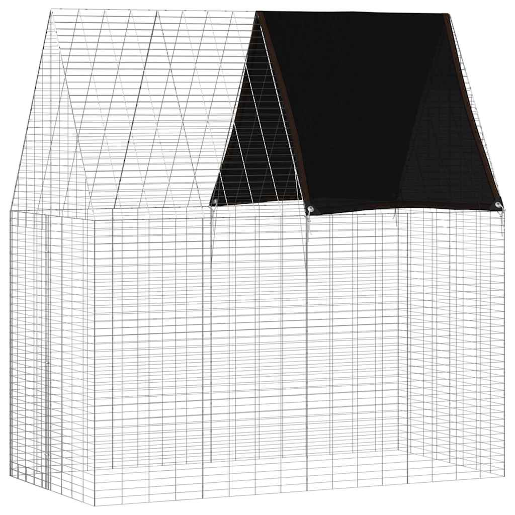 Kavez za zečeve Srebrno 200 x 100 x 210 cm Cinkani čelik