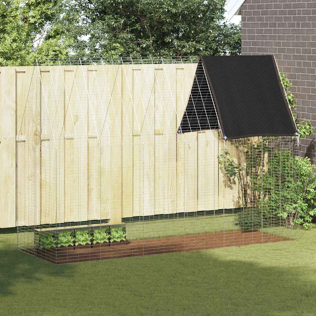 Kavez za zečeve Srebrno 300 x 100 x 210 cm Cinkani čelik