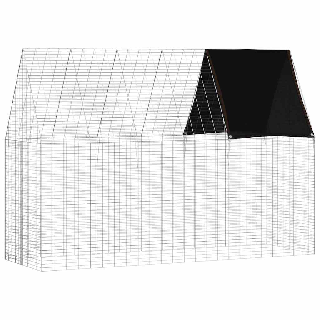 Kavez za zečeve Srebrno 300 x 100 x 210 cm Cinkani čelik