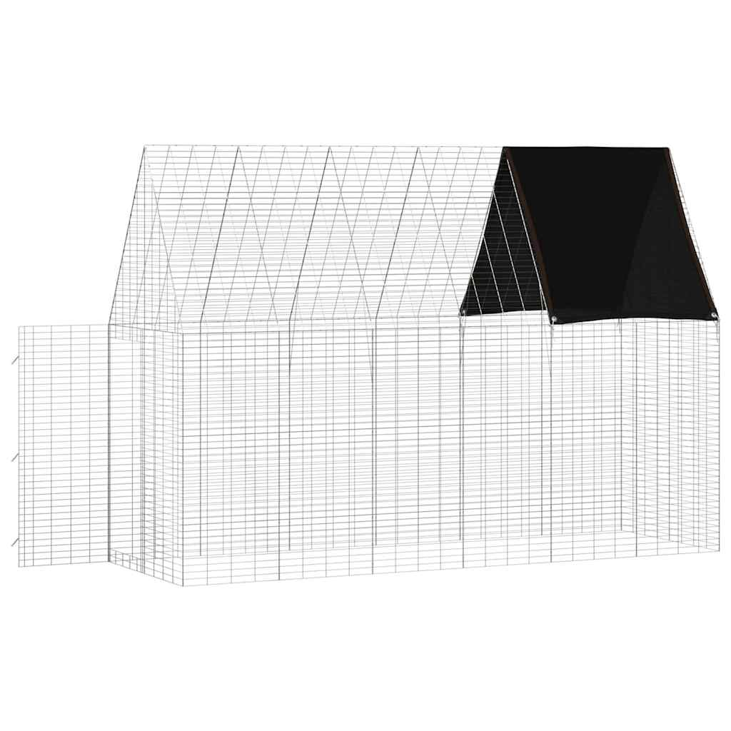 Kavez za zečeve Srebrno 300 x 100 x 210 cm Cinkani čelik