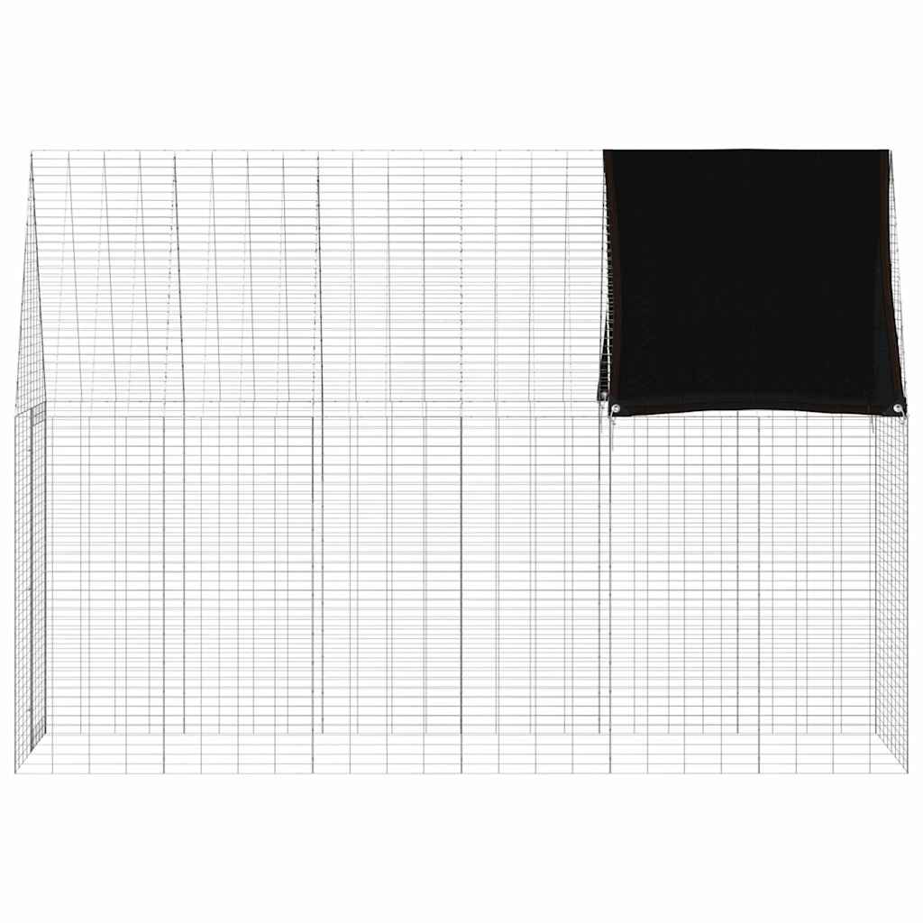 Kavez za zečeve Srebrno 300 x 100 x 210 cm Cinkani čelik