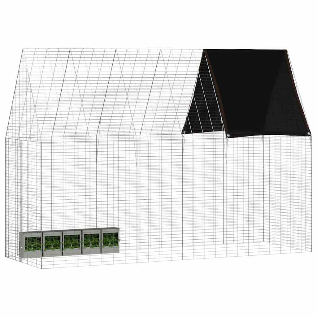 Kavez za zečeve Srebrno 300 x 100 x 210 cm Cinkani čelik