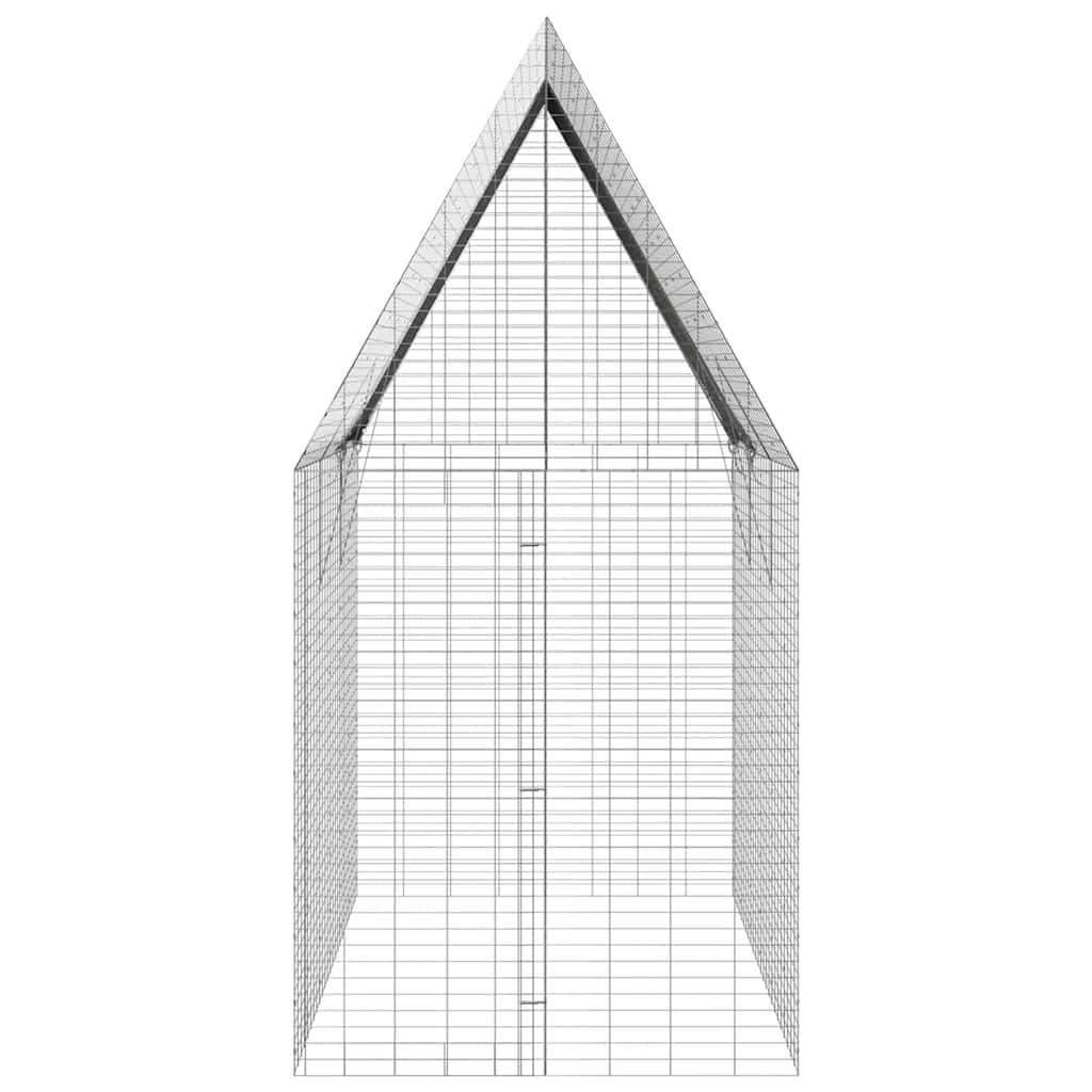Kavez za zečeve Srebrno 300 x 100 x 210 cm Cinkani čelik