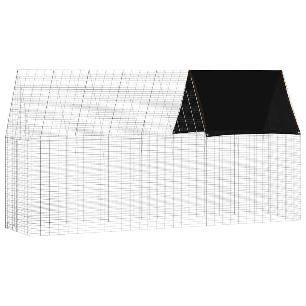 Kavez za zečeve Srebrno 400 x 100 x 210 cm Cinkani čelik