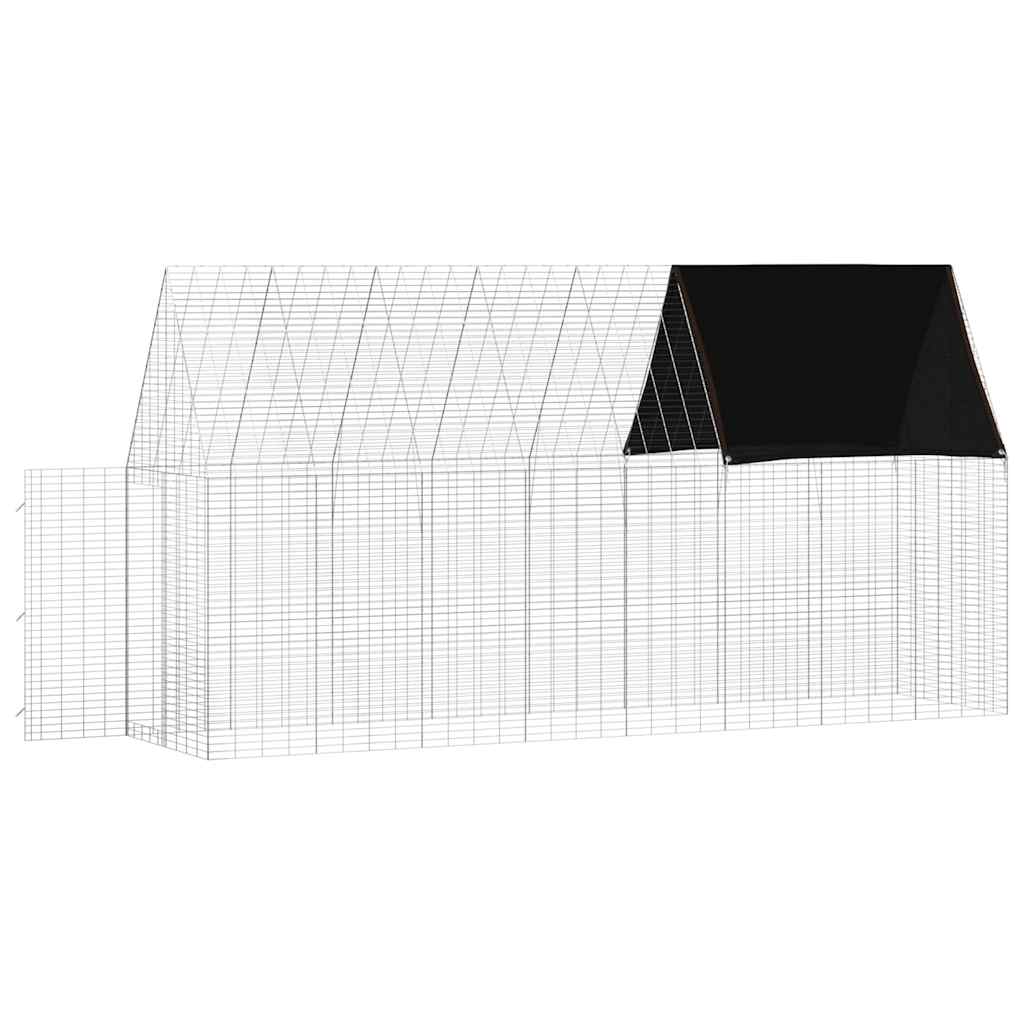 Kavez za zečeve Srebrno 400 x 100 x 210 cm Cinkani čelik