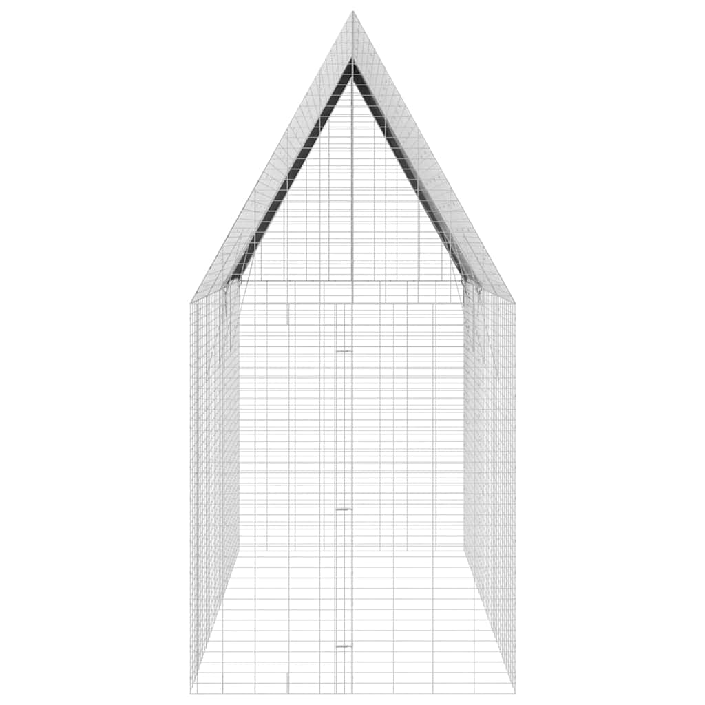 Kavez za zečeve Srebrno 400 x 100 x 210 cm Cinkani čelik