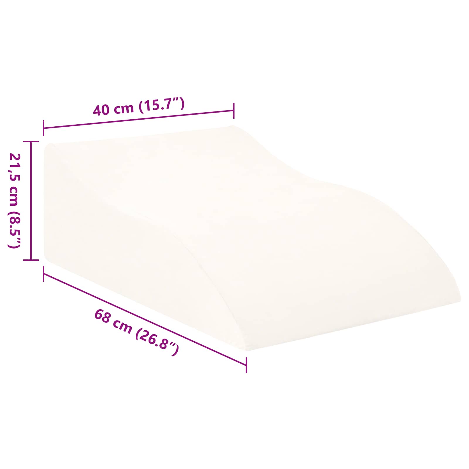 Jastučić za noge Bijelo 68 x 40 x 21,5 cm PU pjena