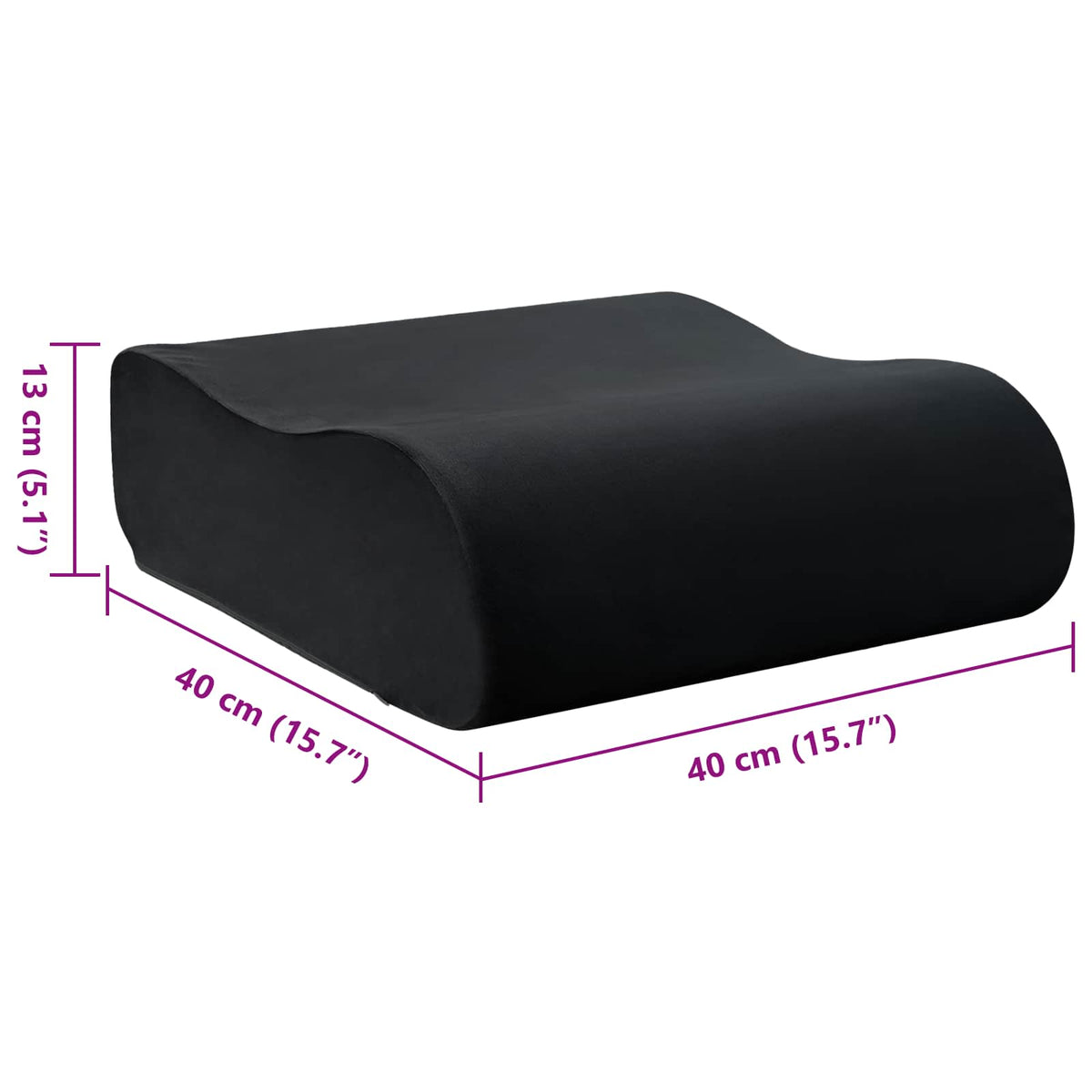 Jastuk za sjedalo Jednobojno Crna 40 x 40 x 13 cm PU pjena
