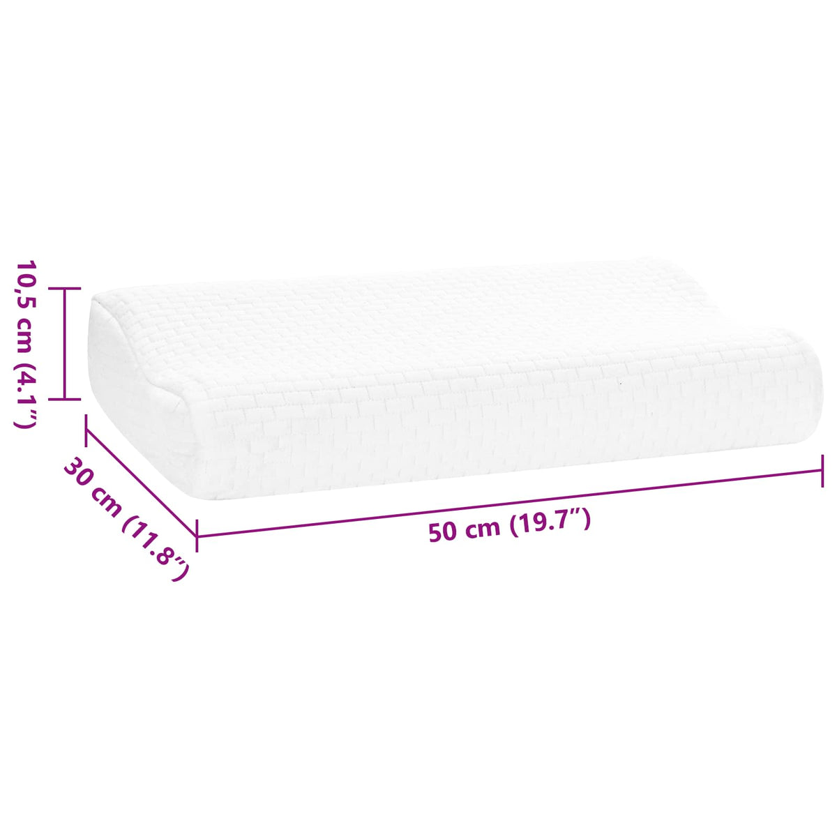 Jastuk za Spavanje Bijelo 50 x 30 x 10,5 cm Pjena za pamćenje