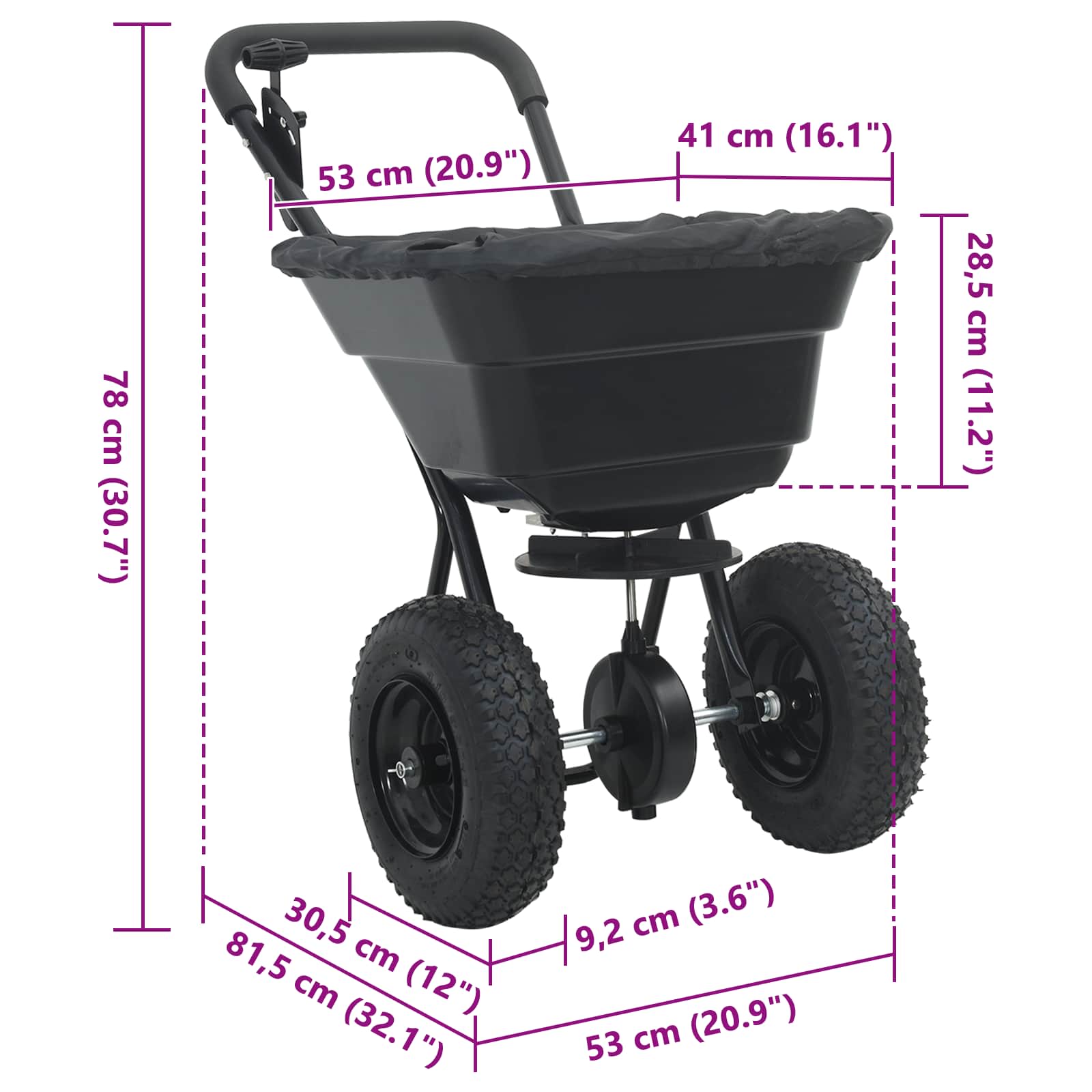 Rasipač Crna 53 x 81,5 x 78 cm PVC i čelik