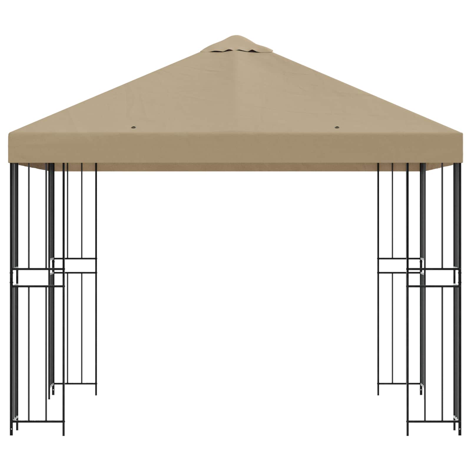 Gazebo 3 x 3 m Bež Poliester i čelik 190 gsm