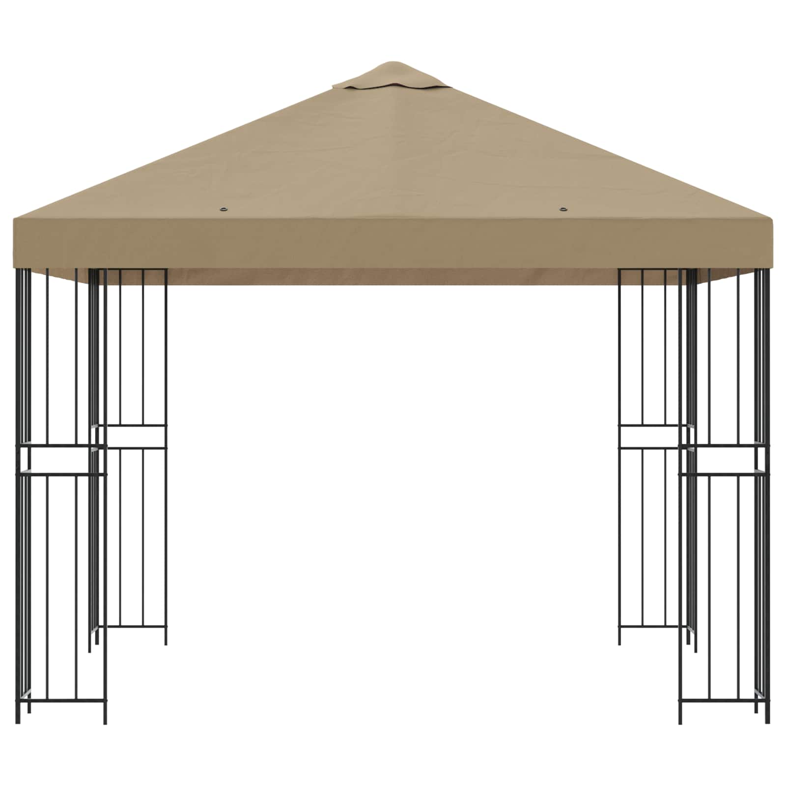 Gazebo 3 x 3 m Bež Poliester i čelik 190 gsm