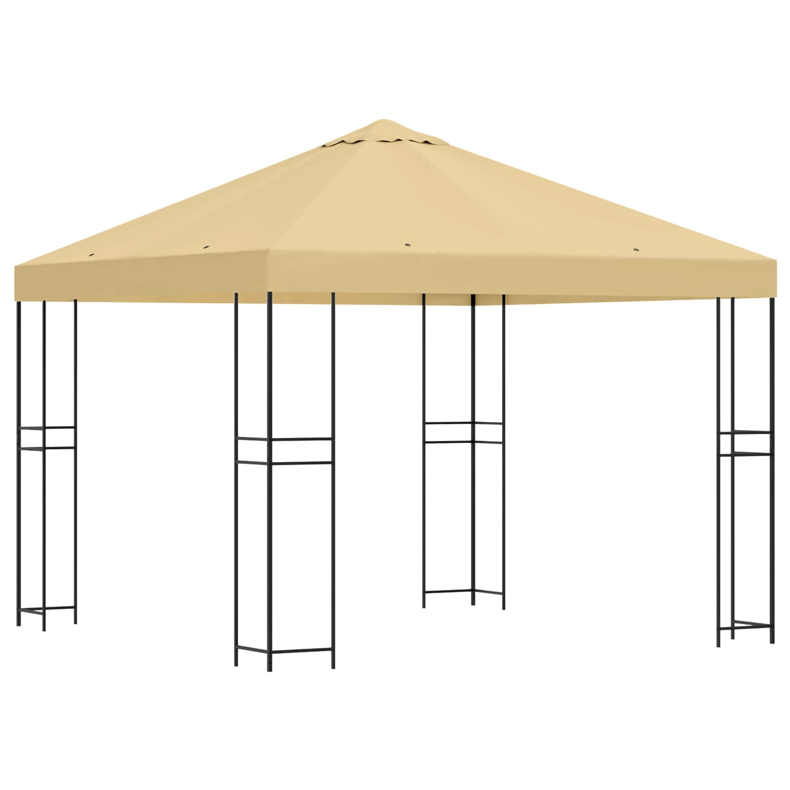 Gazebo 3 x 3 m Krem Poliester i čelik 190 gsm