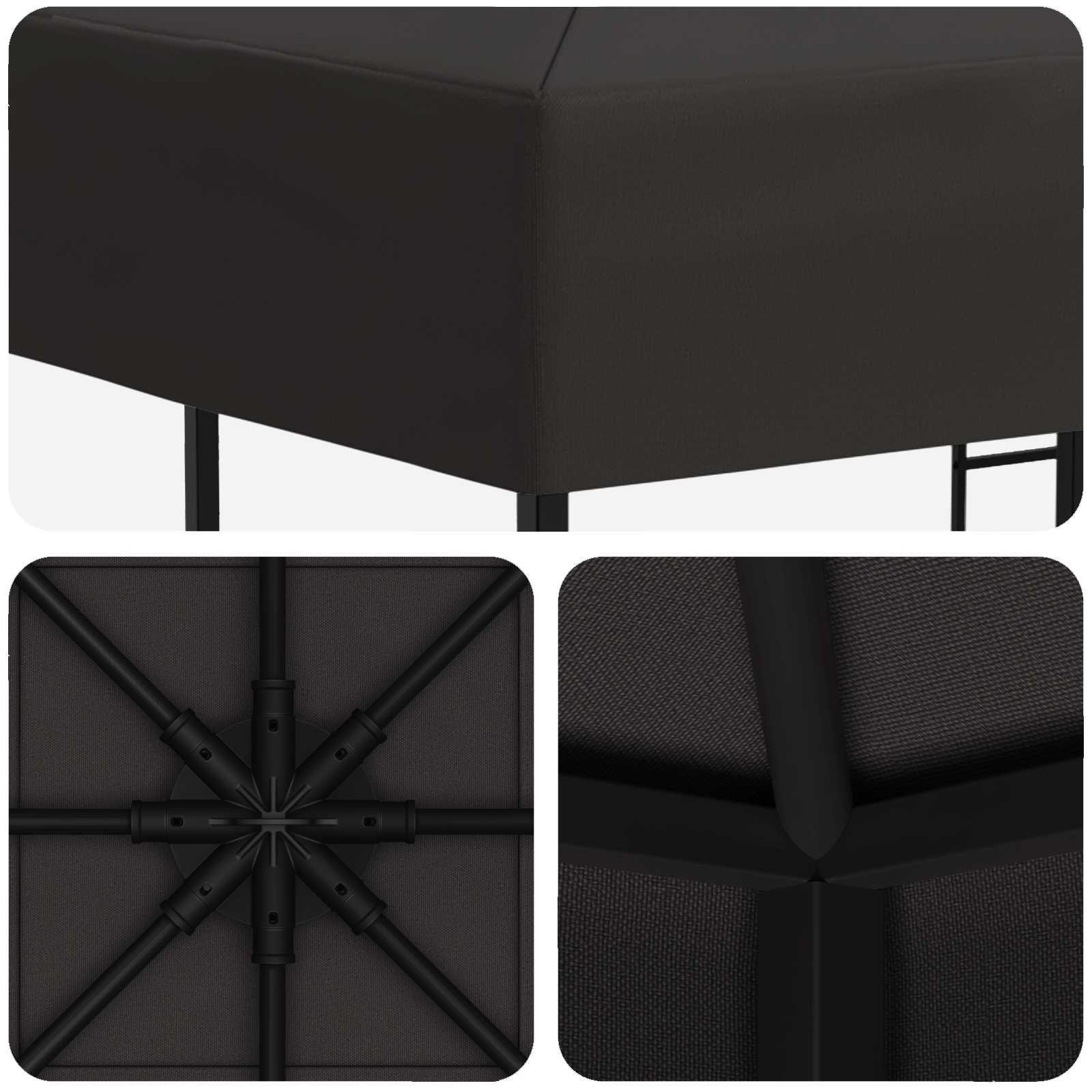 Gazebo 3 x 3 m Antracit Poliester i čelik 190 gsm