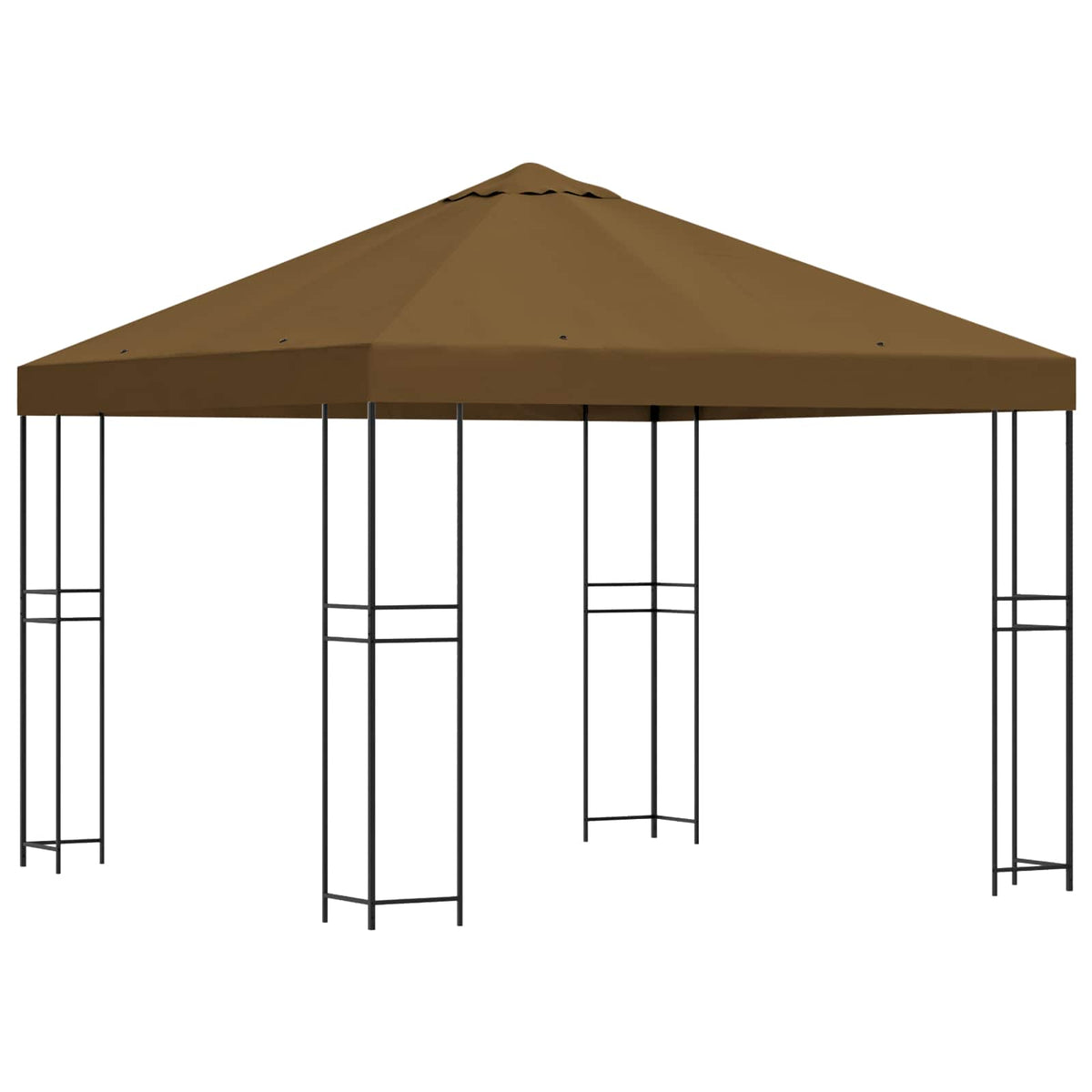Gazebo 3 x 3 m Sivosmeđa Poliester i čelik 190 gsm