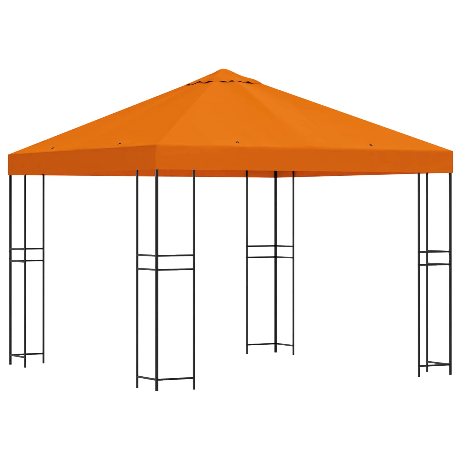 Gazebo 3 x 3 m Narančasta Poliester i čelik 190 gsm