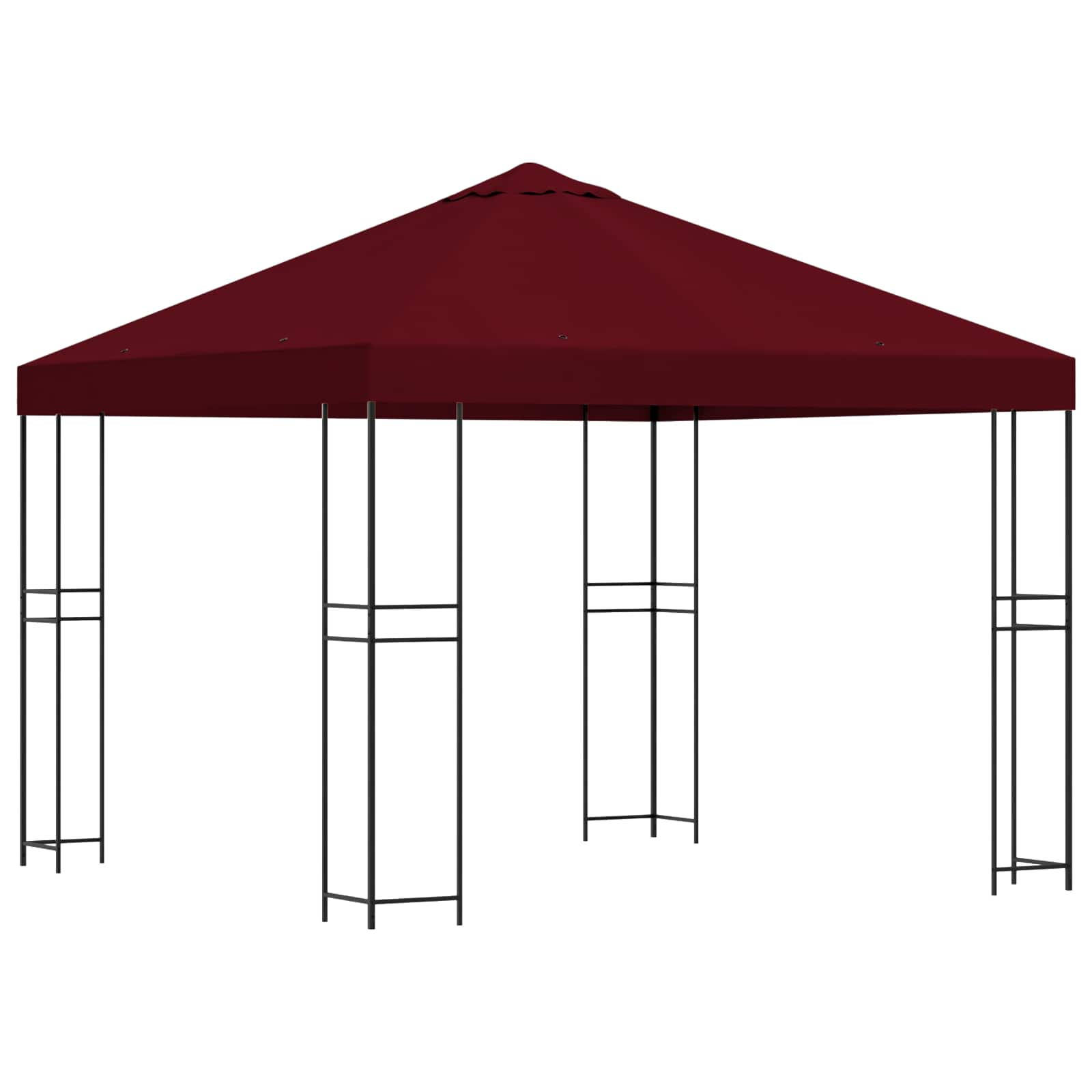 Gazebo 3 x 3 m Tamno crvena Poliester i čelik 190 gsm