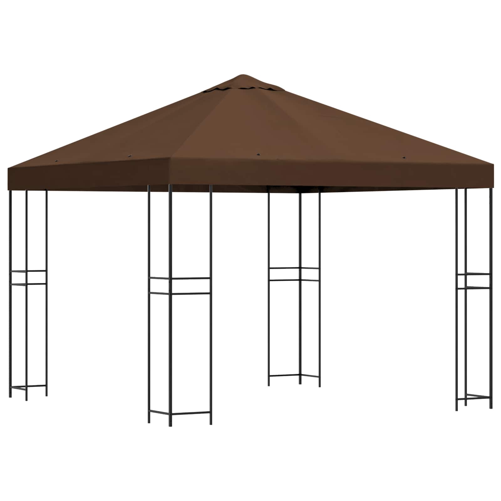 Gazebo 3 x 3 m Smeđa Poliester i čelik 190 gsm