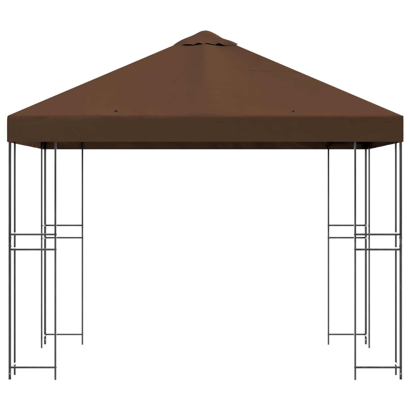 Gazebo 3 x 3 m Smeđa Poliester i čelik 190 gsm