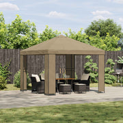 Gazebo 3 x 3 m Bež Poliester i čelik 190 gsm