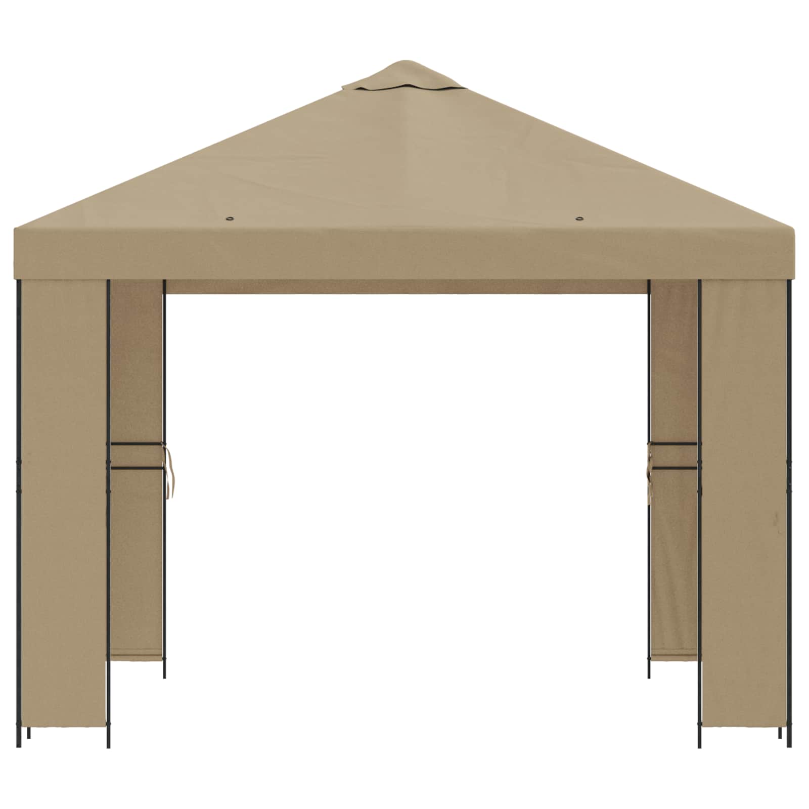 Gazebo 3 x 3 m Bež Poliester i čelik 190 gsm