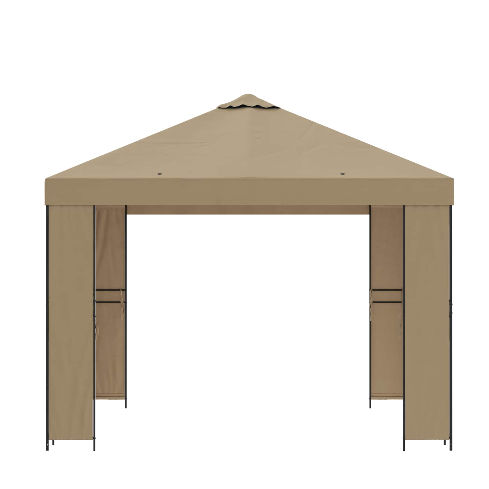 Gazebo 3 x 3 m Bež Poliester i čelik 190 gsm