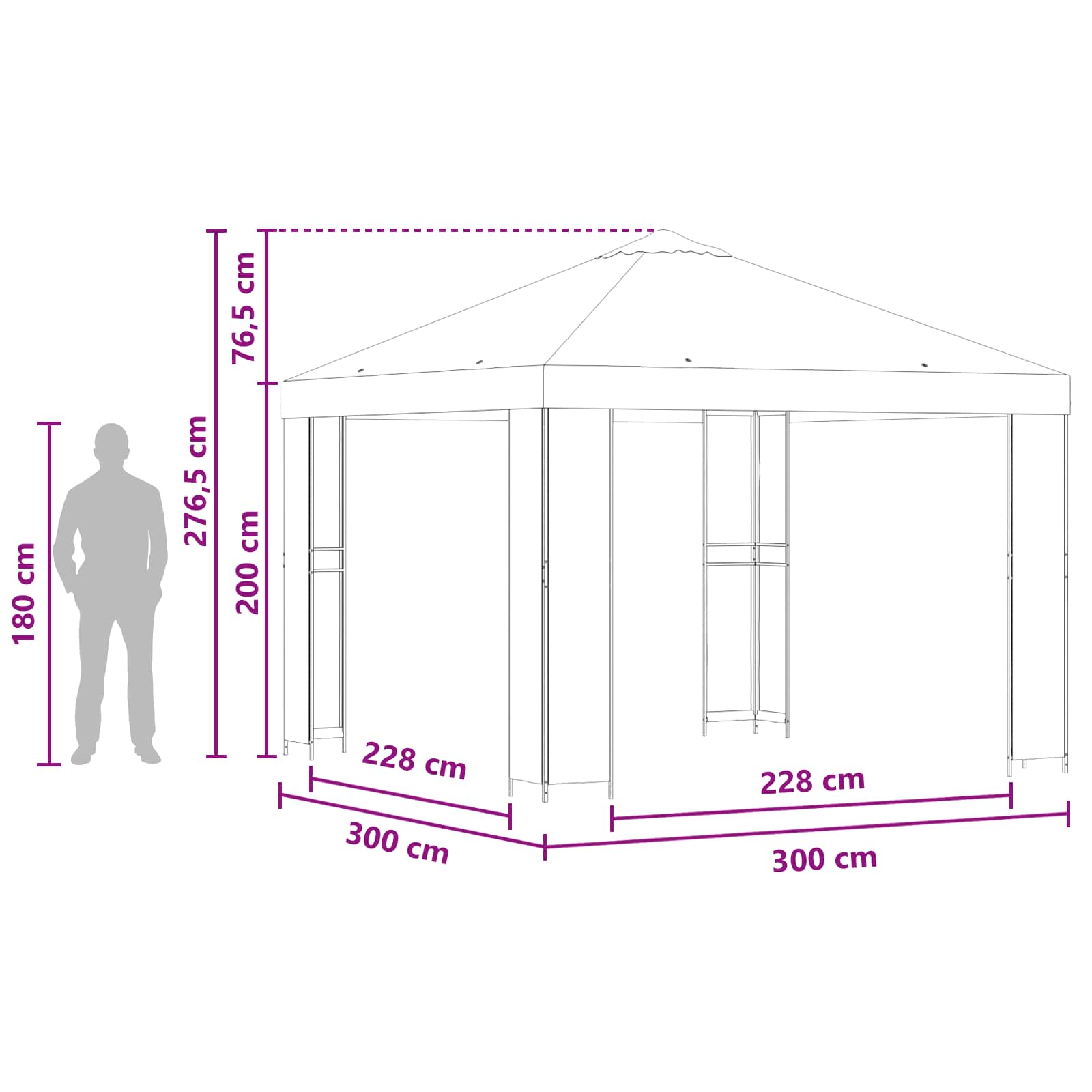 Gazebo 3 x 3 m Bež Poliester i čelik 190 gsm