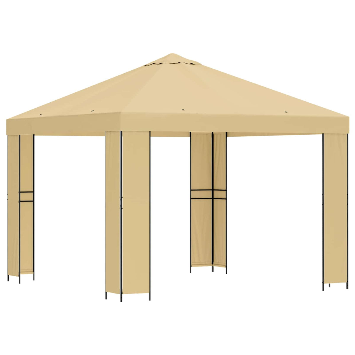 Gazebo 3 x 3 m Krem Poliester i čelik 190 gsm