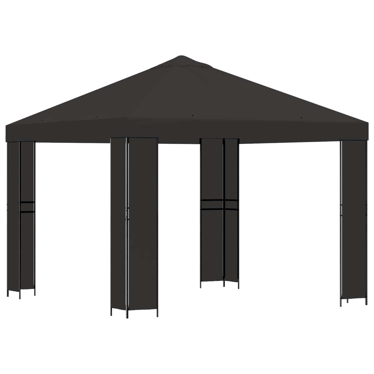 Gazebo 3 x 3 m Antracit Poliester i čelik 190 gsm