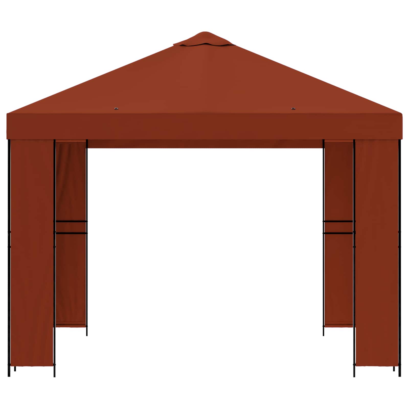 Gazebo 3 x 3 m Terakota Poliester i čelik 190 gsm
