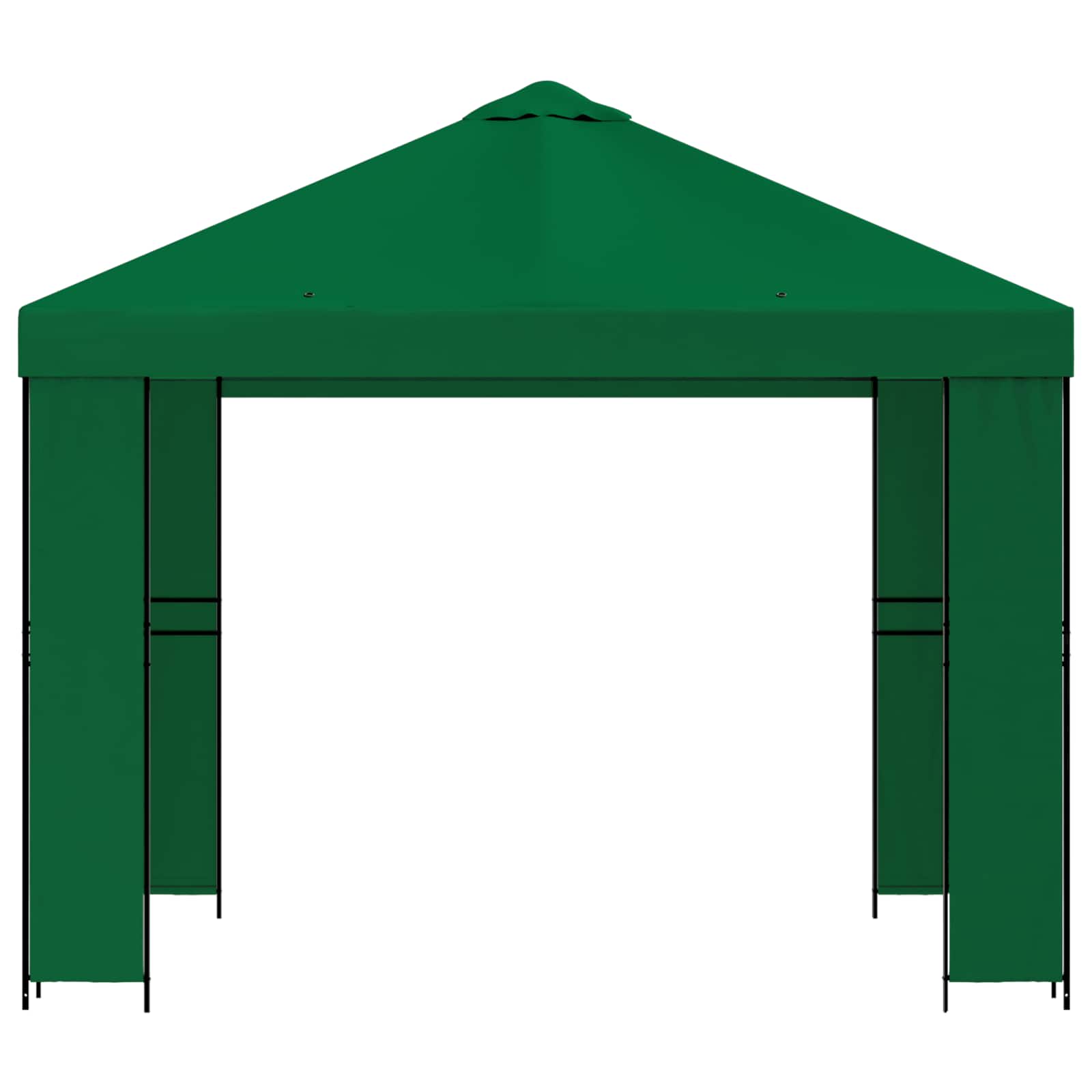 Gazebo 3 x 3 m Zelena Poliester i čelik 190 gsm