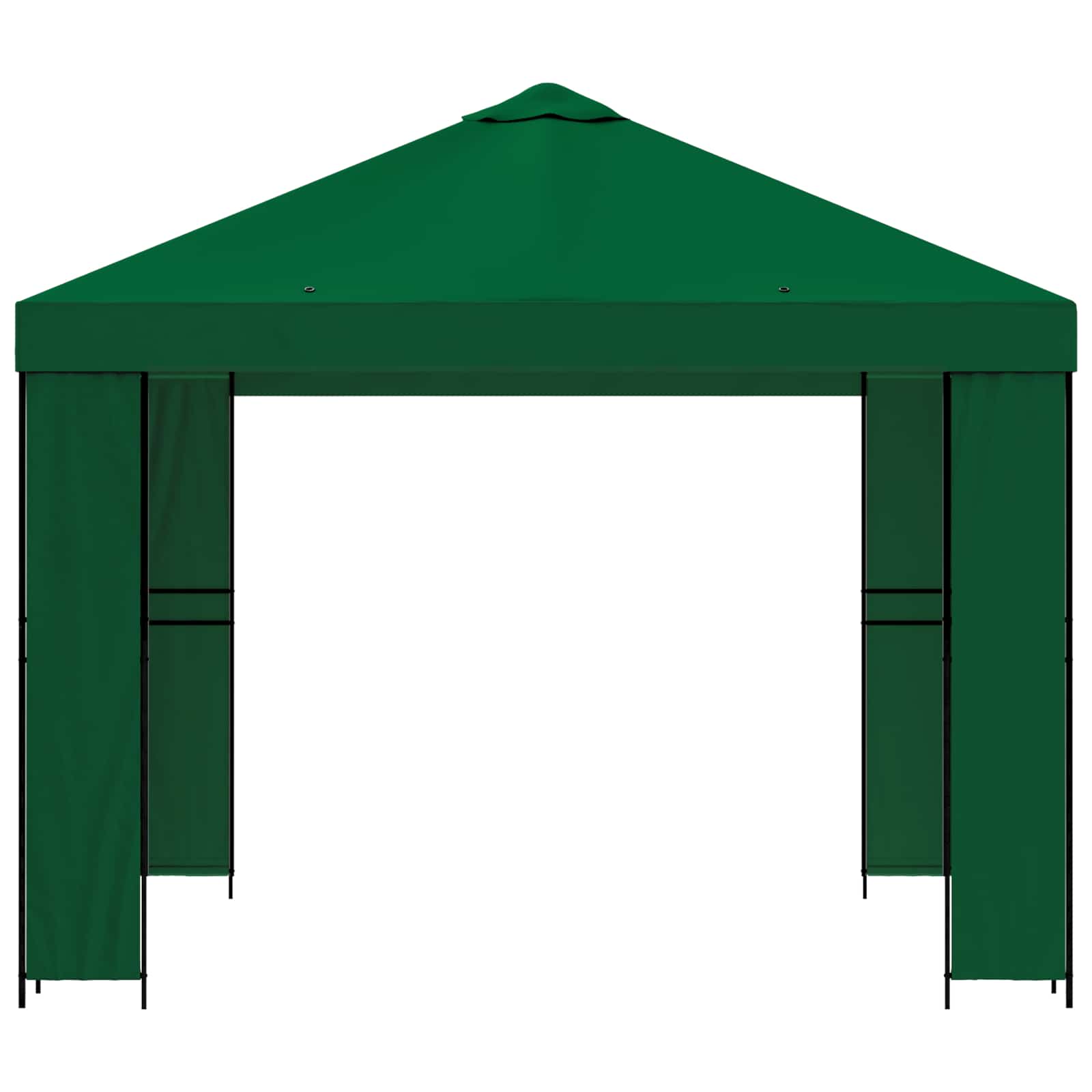Gazebo 3 x 3 m Zelena Poliester i čelik 190 gsm