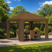 Gazebo 3 x 3 m Sivosmeđa Poliester i čelik 190 gsm
