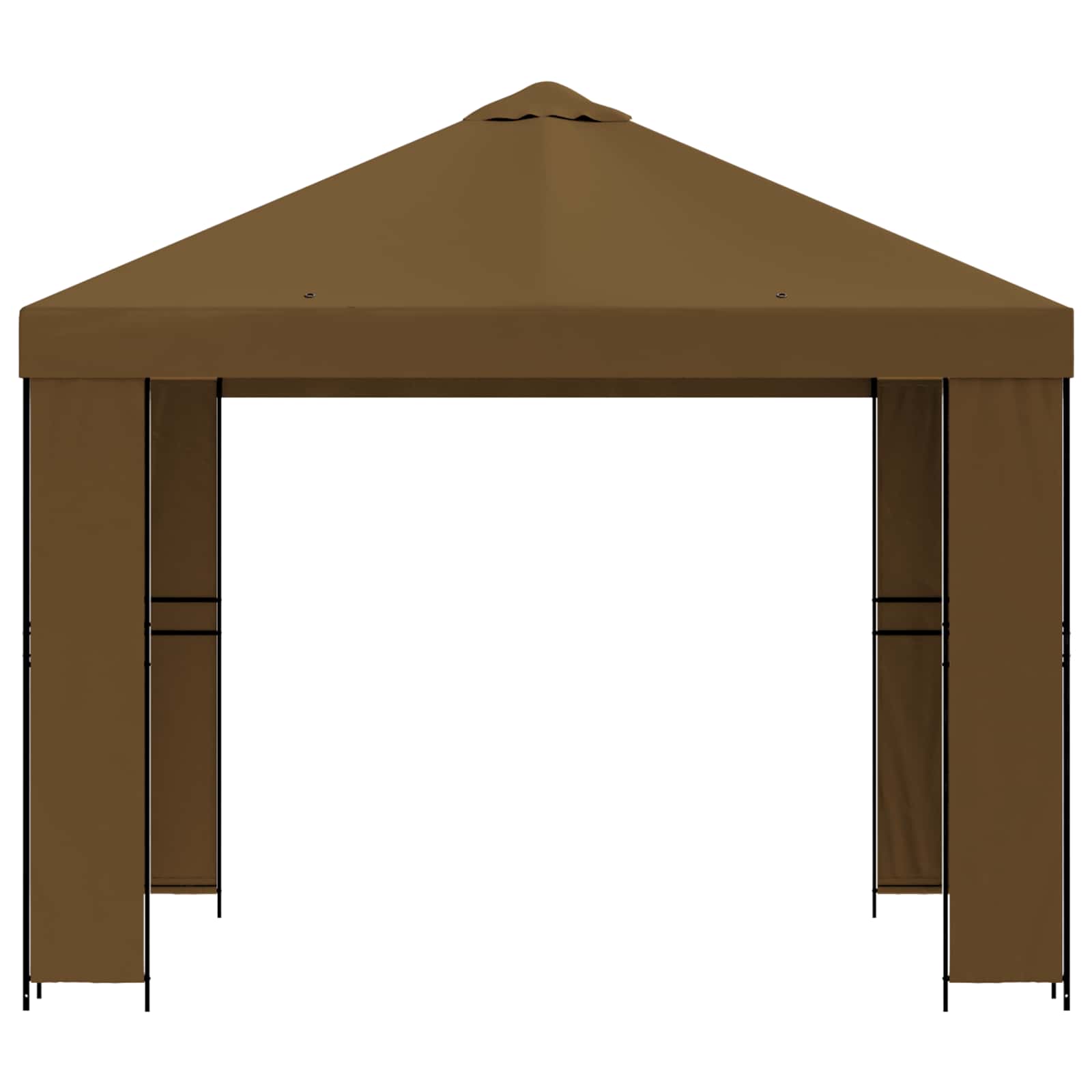 Gazebo 3 x 3 m Sivosmeđa Poliester i čelik 190 gsm