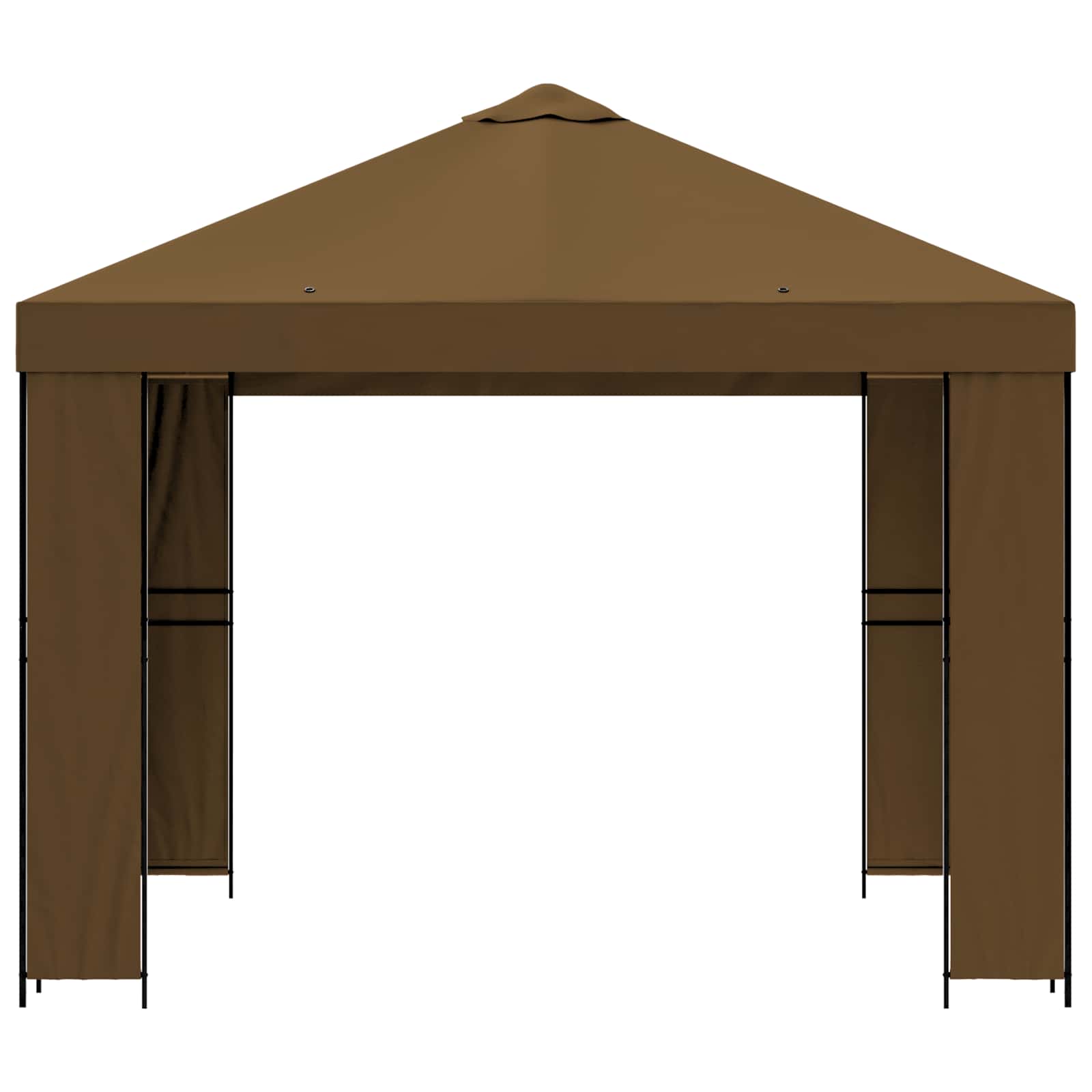 Gazebo 3 x 3 m Sivosmeđa Poliester i čelik 190 gsm