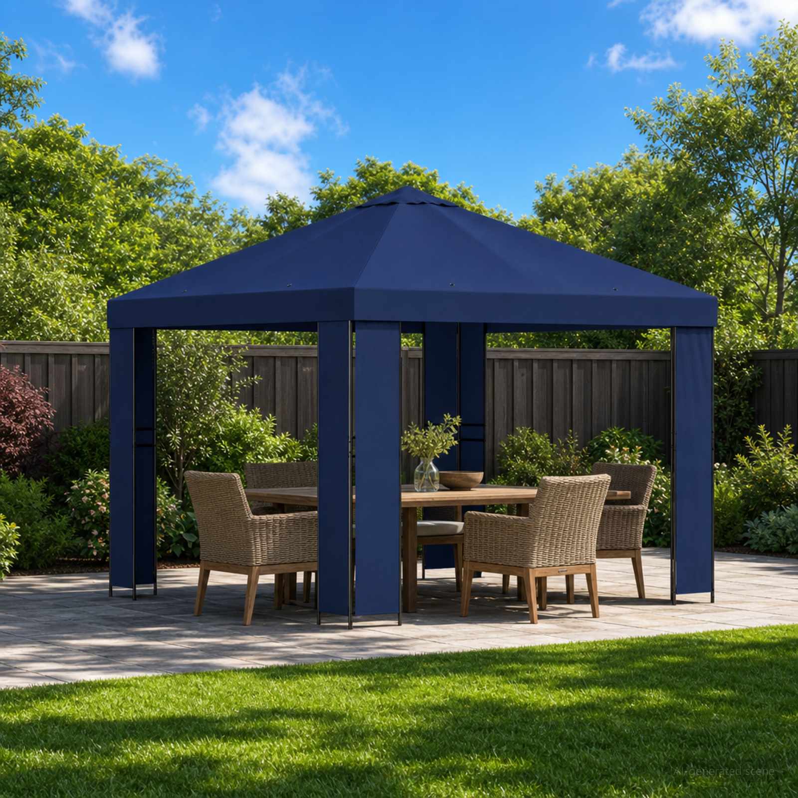 Gazebo 3 x 3 m Plava Poliester i čelik 190 gsm