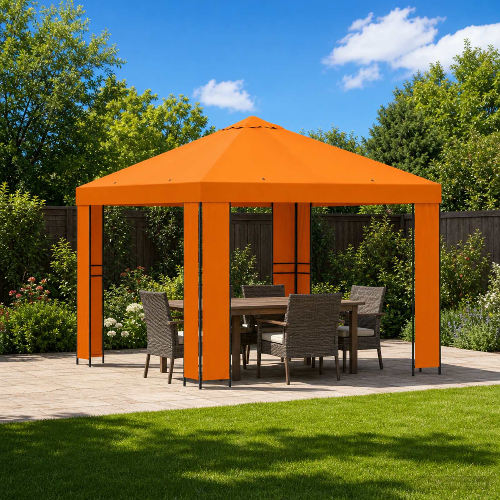 Gazebo 3 x 3 m Narančasta Poliester i čelik 190 gsm
