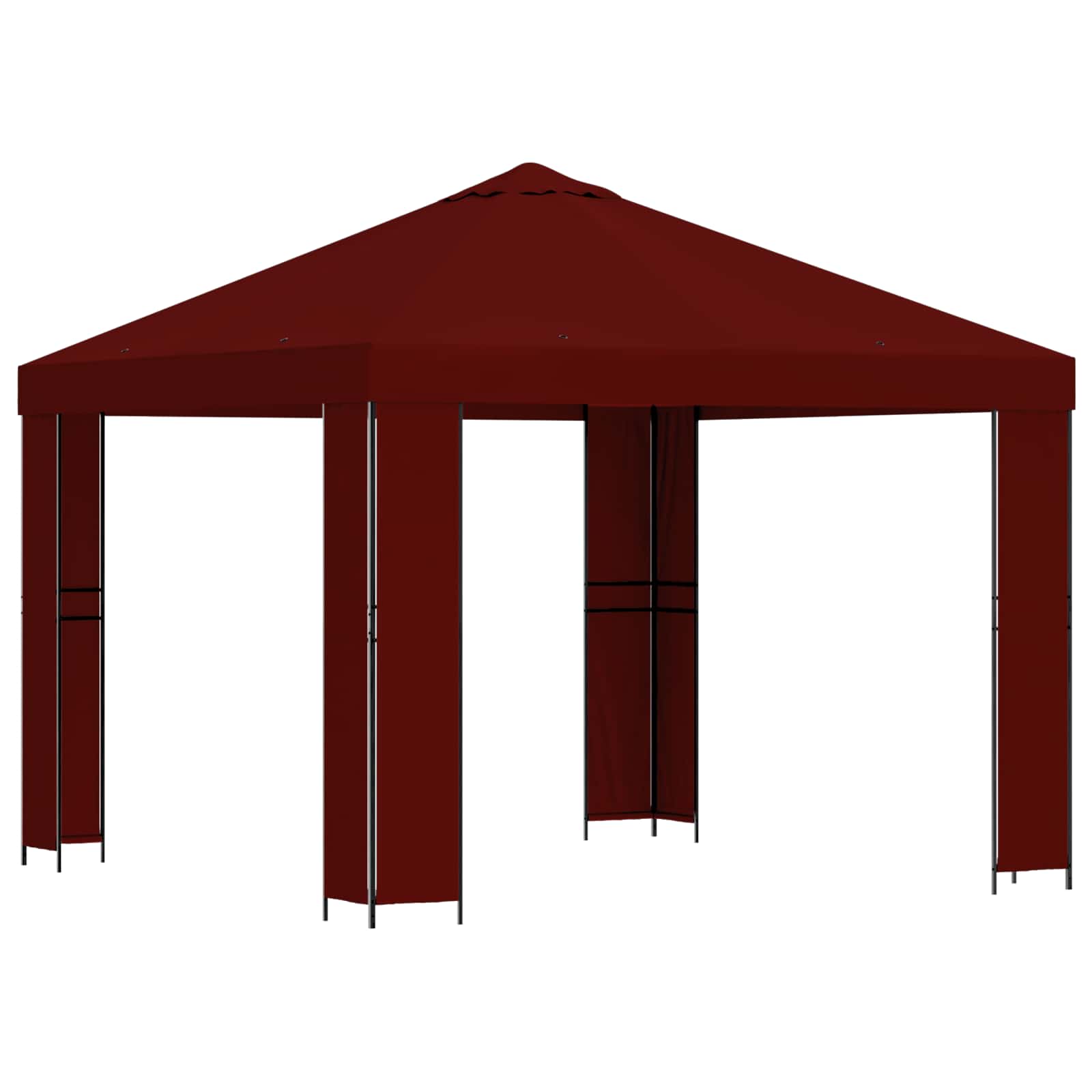 Gazebo 3 x 3 m Tamno crvena Poliester i čelik 190 gsm