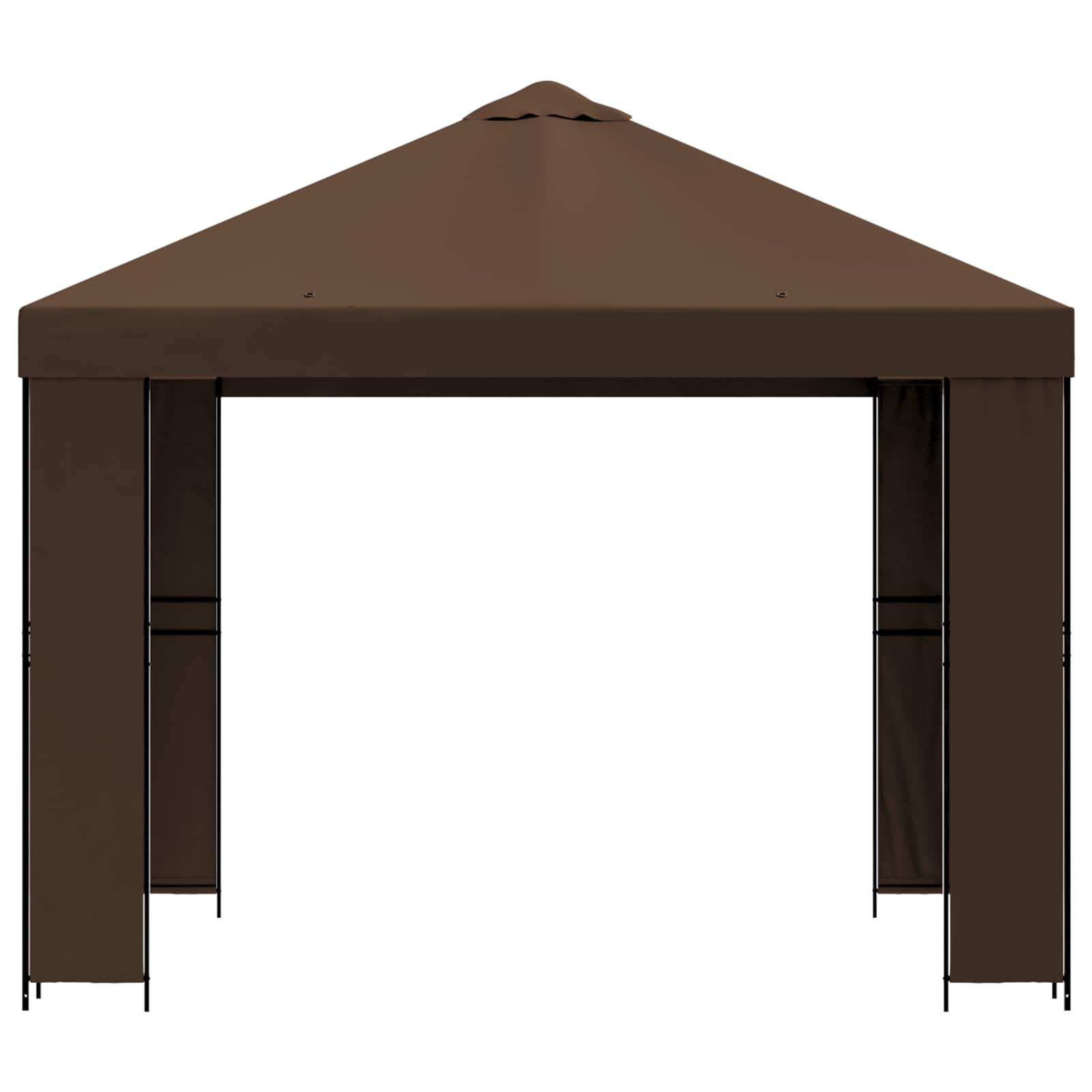 Gazebo 3 x 3 m Smeđa Poliester i čelik 190 gsm