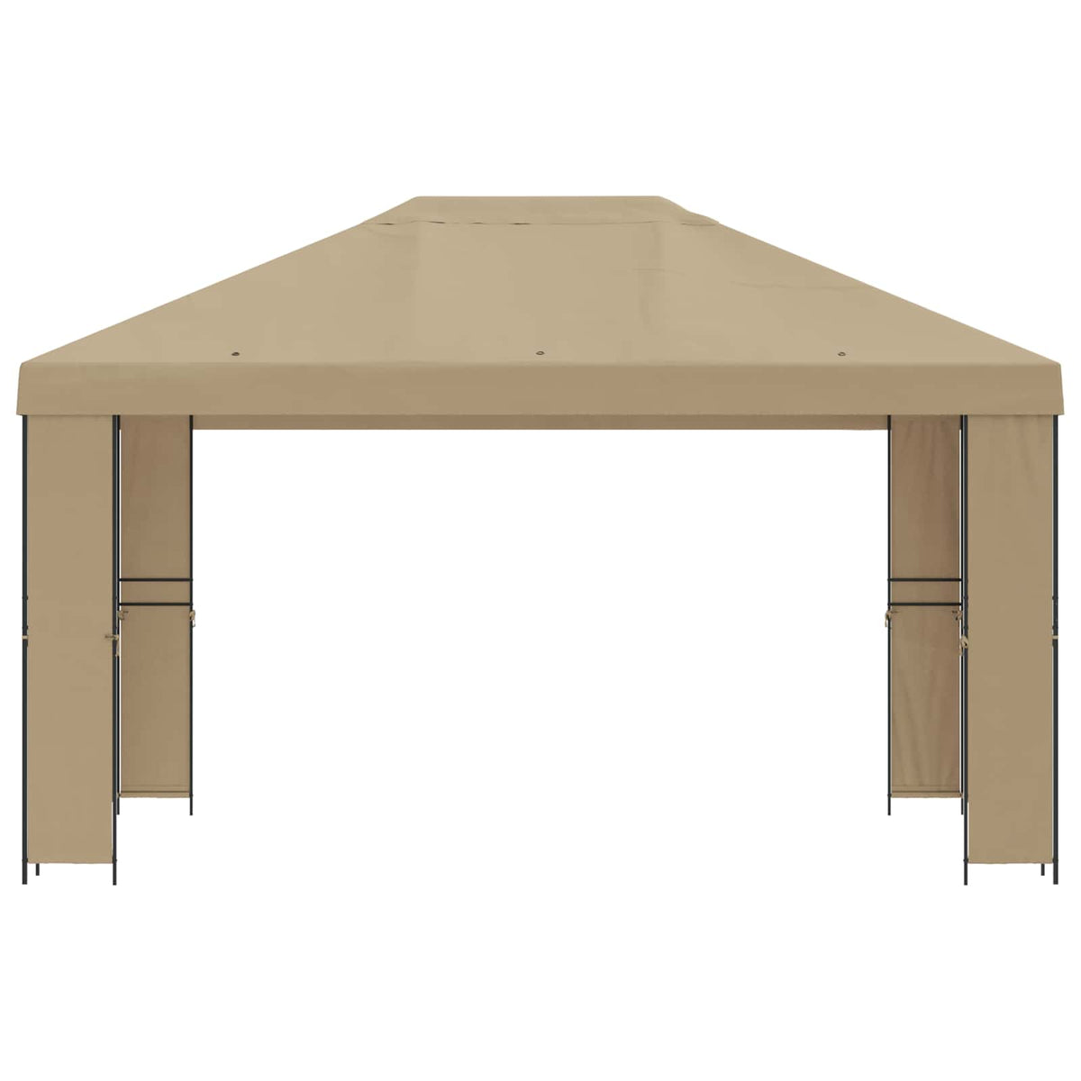 Gazebo 4 × 3 m Bež Poliester i čelik 190 gsm