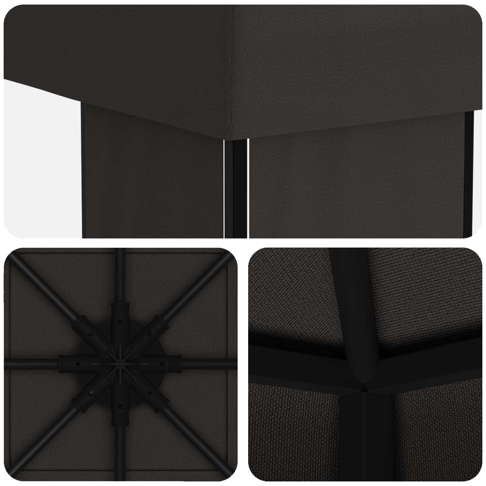 Gazebo 4 × 3 m Antracit Poliester i čelik 190 gsm