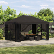 Gazebo 4 × 3 m Antracit Poliester i čelik 190 gsm