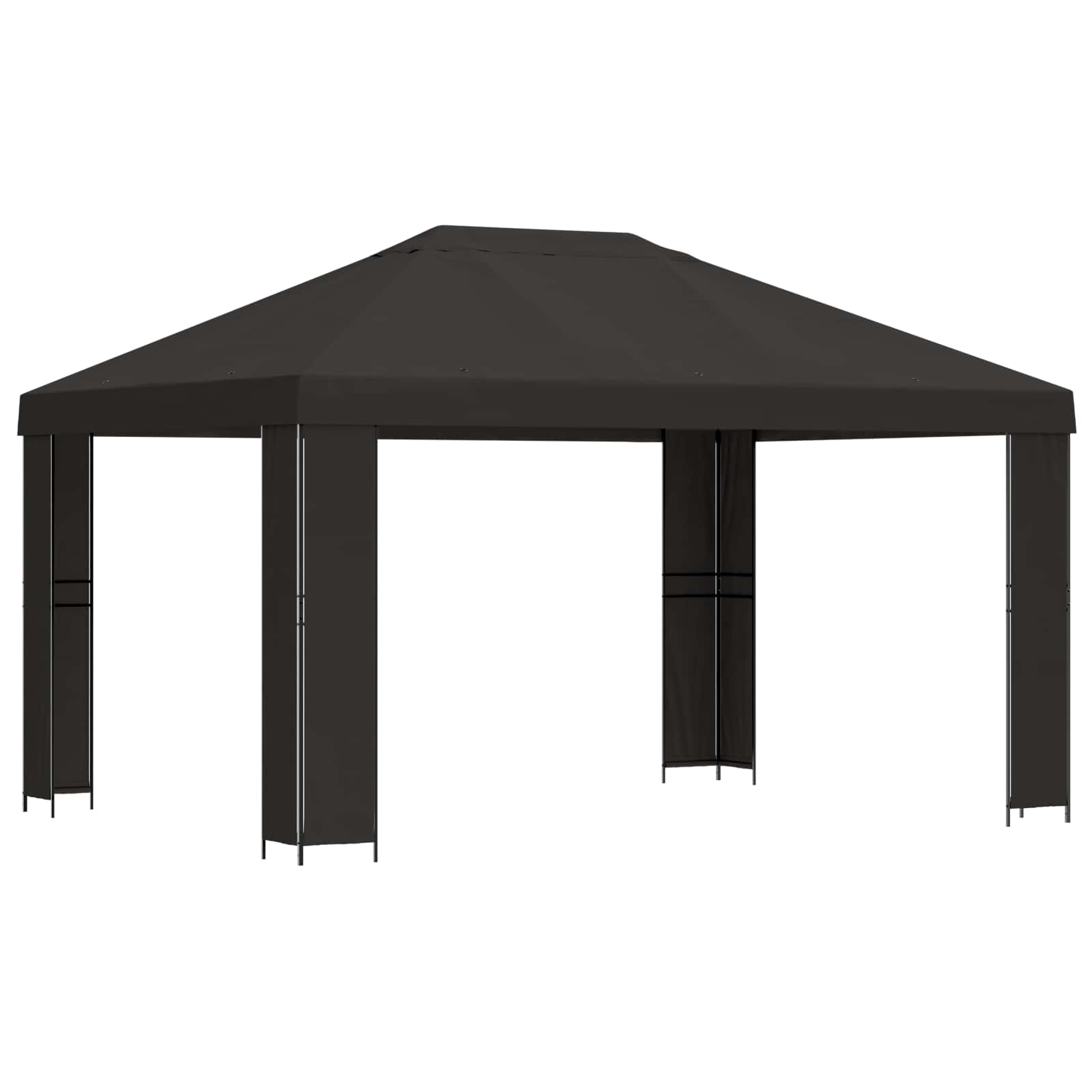 Gazebo 4 × 3 m Antracit Poliester i čelik 190 gsm