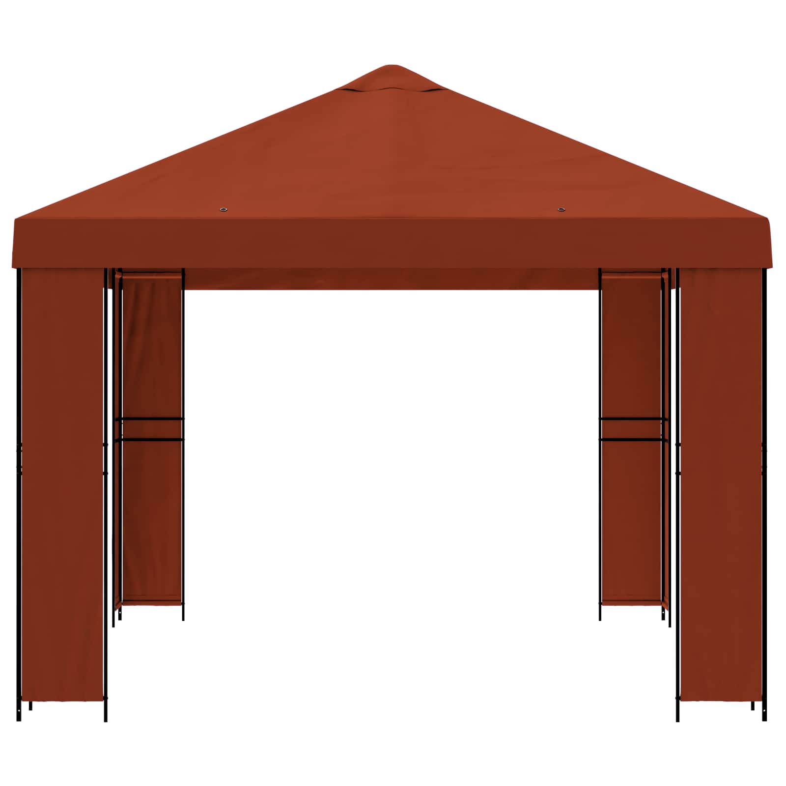 Gazebo 4 × 3 m Terakota Poliester i čelik 190 gsm