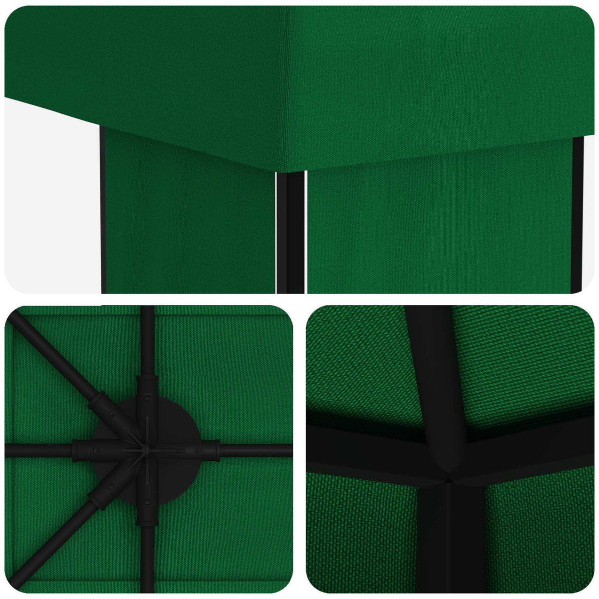 Gazebo 4 × 3 m Zelena Poliester i čelik 190 gsm
