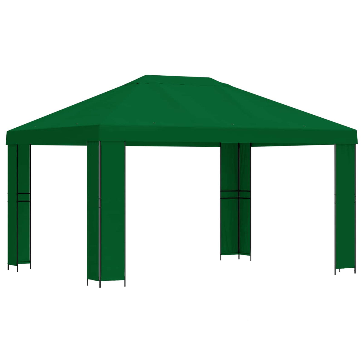 Gazebo 4 × 3 m Zelena Poliester i čelik 190 gsm