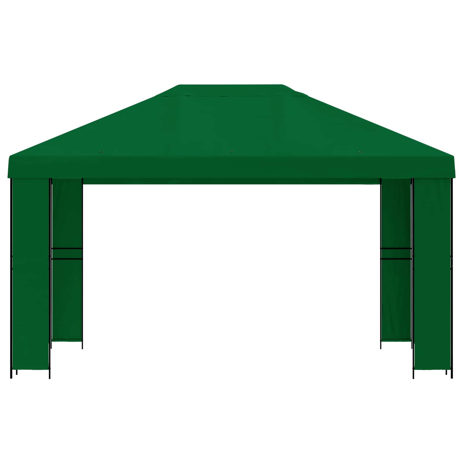 Gazebo 4 × 3 m Zelena Poliester i čelik 190 gsm