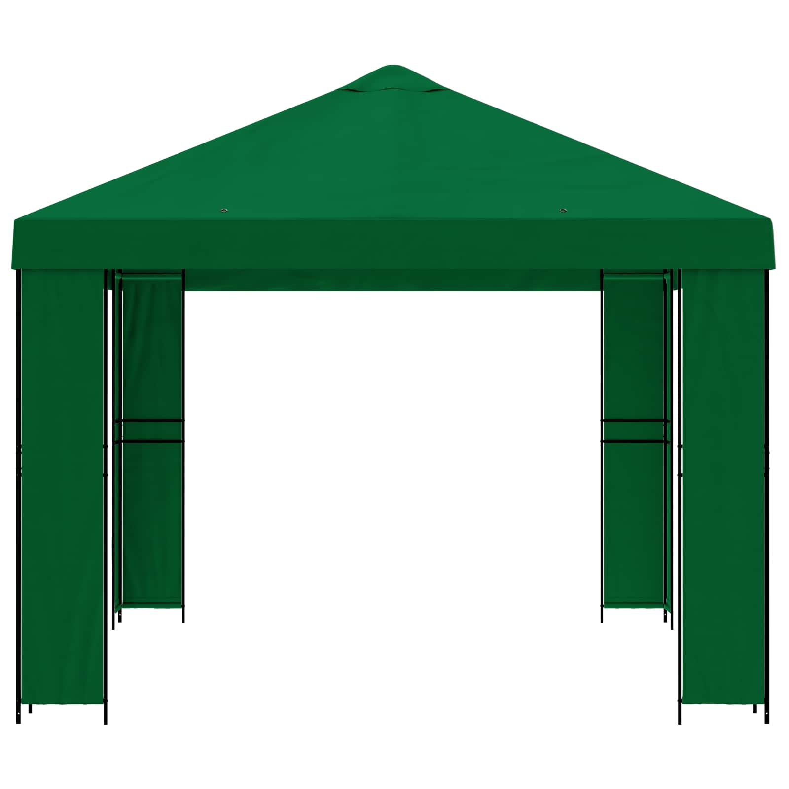 Gazebo 4 × 3 m Zelena Poliester i čelik 190 gsm